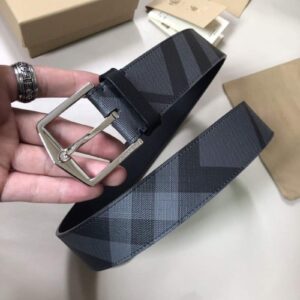 Thắt lưng nam Burberry siêu cấp kẻ caro mặt khóa kim TLB03