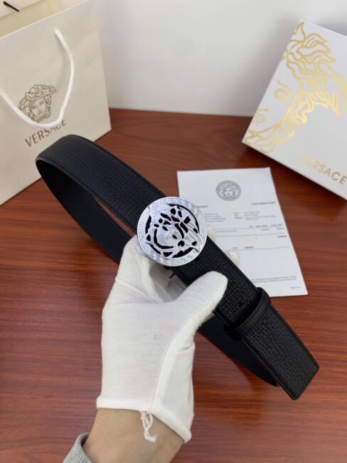 Thắt lưng nam Versace siêu cấp mặt khóa logo chìm TLVS14