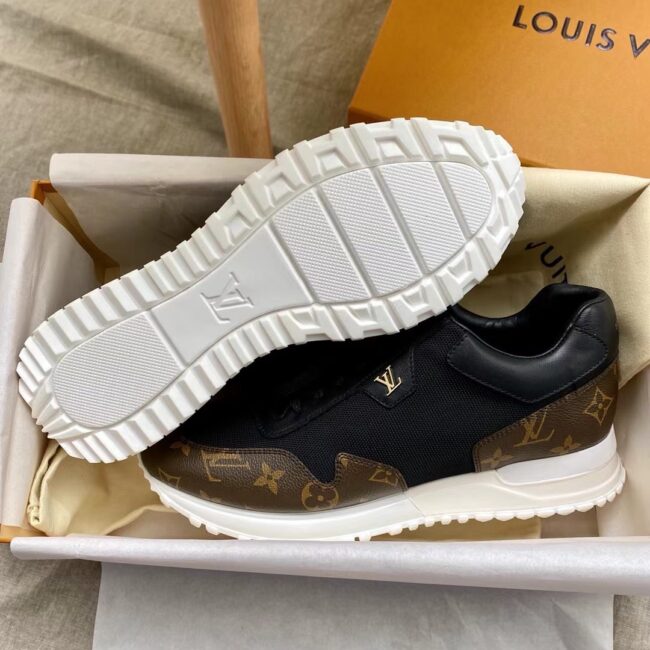 Giày nam Louis Vuitton like au hoa nâu đen GNLV11