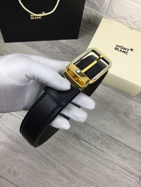 Thắt lưng Montblanc siêu cấp nam da sần mặt khóa kim bản to TLM12