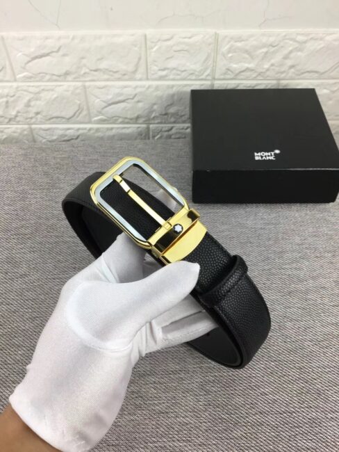 Thắt lưng Montblanc siêu cấp nam da sần mặt khóa kim bản to TLM12