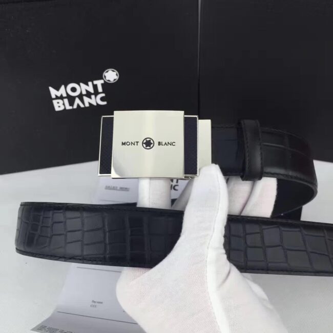 Thắt lưng Montblanc siêu cấp nam dây họa tiết da rắn mặt khóa vuông tự động TLM10