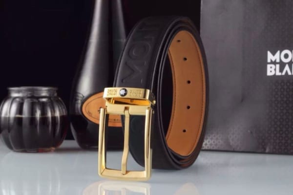 Thắt lưng Montblanc siêu cấp nam họa tiết chữ dập mặt khóa kim TLM03