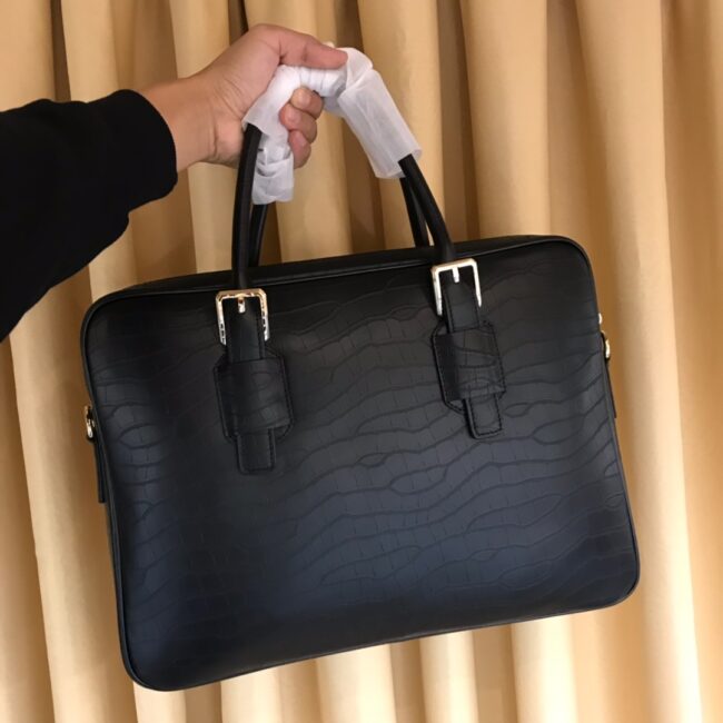 Túi xách nam Versace siêu cấp da vân cá sấu logo tròn TNV08