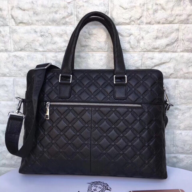 Túi xách nam Versace siêu cấp họa tiết logo tag giữa TNV07