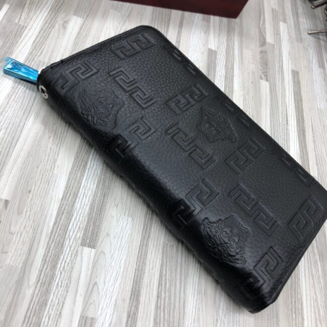Ví Versace siêu cấp nam dáng dài họa tiết vân phối logo VNV11
