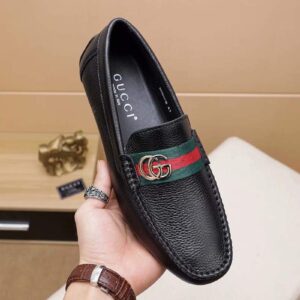 Giày lười Gucci siêu cấp họa tiết logo màu đen GLGC19