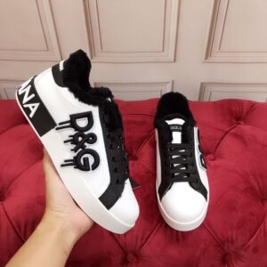 Giày nam Dolce Gabbana siêu cấp họa tiết Logo chữ màu trắng GND05