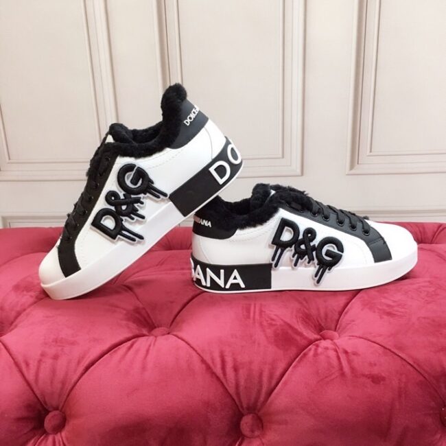 Giày nam Dolce Gabbana siêu cấp họa tiết Logo chữ màu trắng GND05