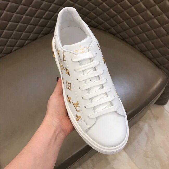 Giày nam Louis Vuitton sneaker họa tiết hoa vàng GNLV13