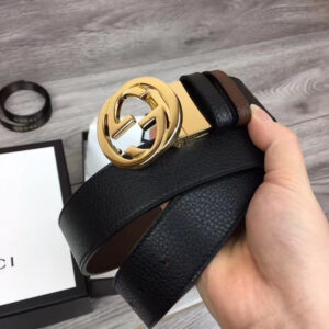 Thắt lưng gucci họa tiết da nhăn khóa vàng TLGC24