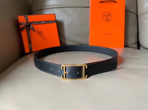Thắt lưng Hermes họa tiết khóa kim màu vàng TLHM19