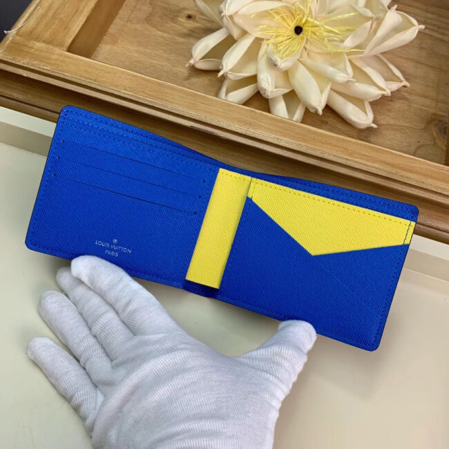 Ví nam Louis Vuitton like auth bỏ túi họa tiết phối caro VNLV38
