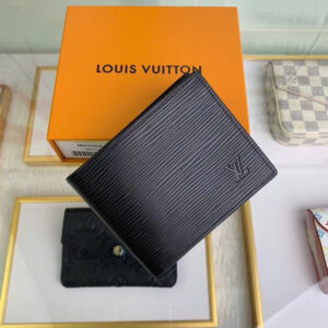 Ví nam Louis Vuitton like auth họa tiết epi màu đen VNLV01