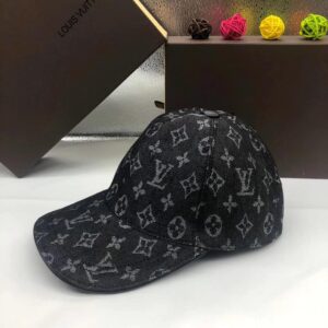 Mũ Louis Vuitton nam siêu cấp họa tiết hoa đen MNLV02