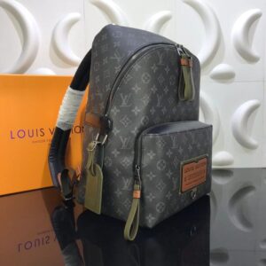 Balo nam Louis Vuitton like au họa tiết hoa đen BLLV06