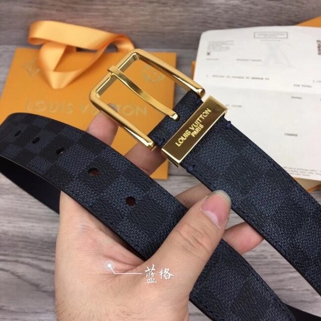 Thắt lưng Louis Vuitton like au dây caro khoá kim TLLV36