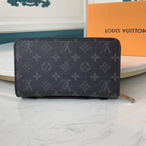 Ví nam Louis Vuitton like au cầm tay có quai hoạ tiết hoa đen VNLV61