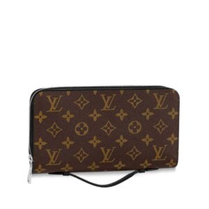 Ví nam Louis Vuitton like au cầm tay có quai hoạ tiết hoa nâu VNLV63