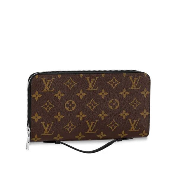 Ví nam Louis Vuitton like au cầm tay có quai hoạ tiết hoa nâu VNLV63