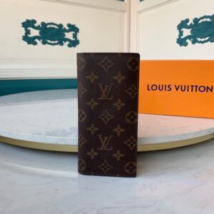 Ví nam Louis Vuitton siêu cấp cầm tay gấp dài hoạ tiết hoa nâu VNLV57