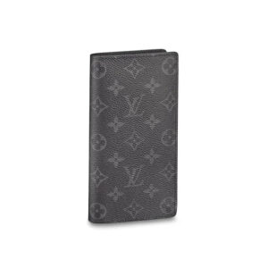 Ví nam Louis Vuitton cầm tay gấp dài hoạ tiết hoa đen VNLV52