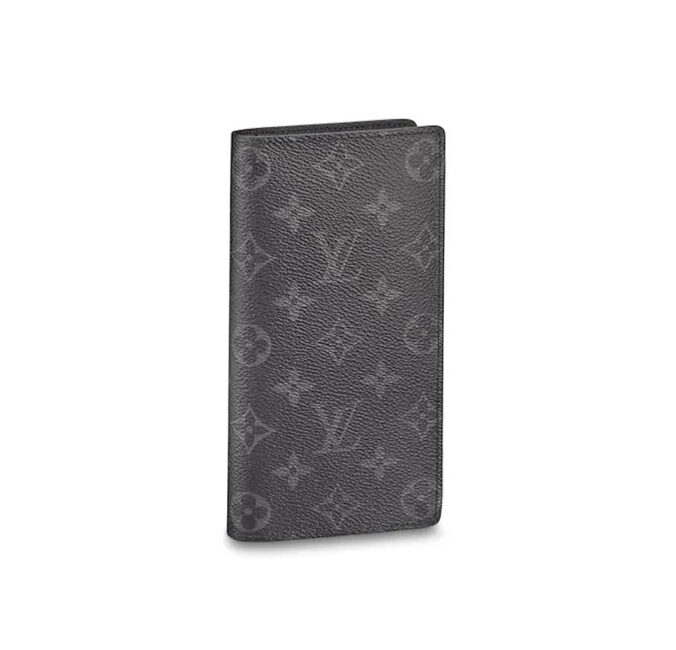 Ví nam Louis Vuitton cầm tay gấp dài hoạ tiết hoa đen VNLV52