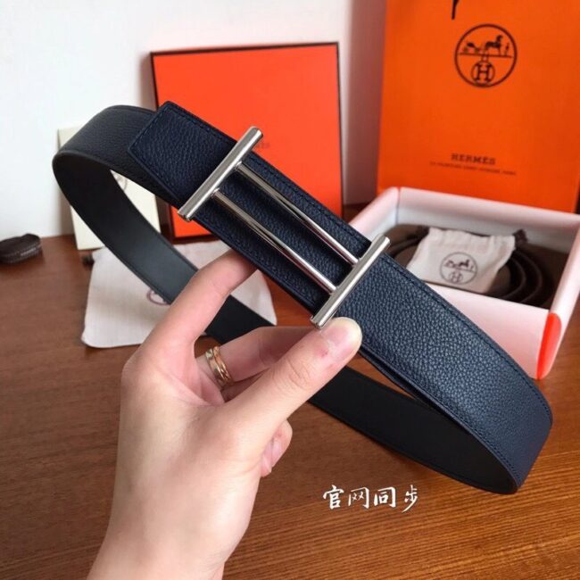 Thắt lưng nam Hermes like au chữ H đơn hai thanh ngang TLHM21