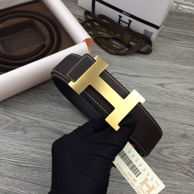 Thắt lưng nam Hermes like au hoạ tiết mặt khoá H xước bản 3.8 TLHM33