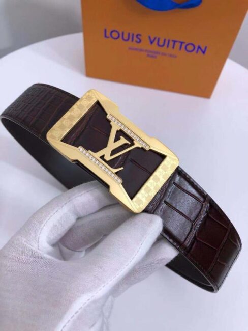 Thắt lưng nam Louis Vuitton siêu cấp hoạ tiết logo lồng đính đá TLLV43