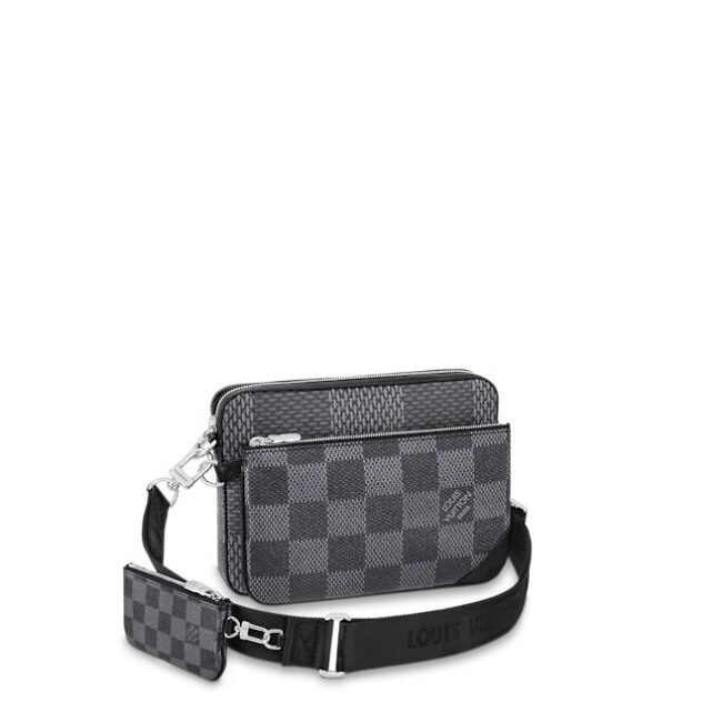 Túi đeo chéo Louis Vuitton like au hoạ tiết caro to ba túi TNLV20